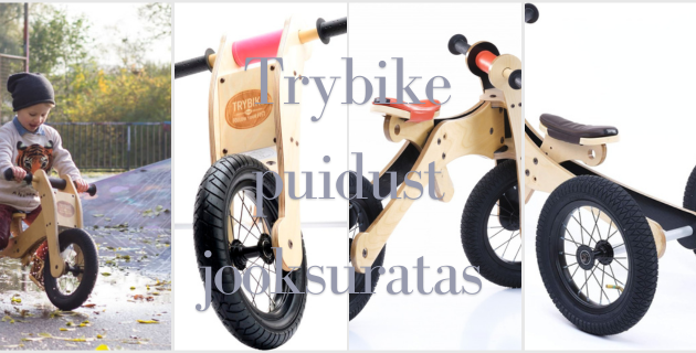 puidust jooksuratas tasakaaluratas kolmerattaline ja kaherattaline Trybike Wood