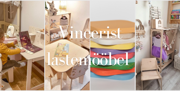 vineerist laste mööbel toolid lauad riiulid õlivahad