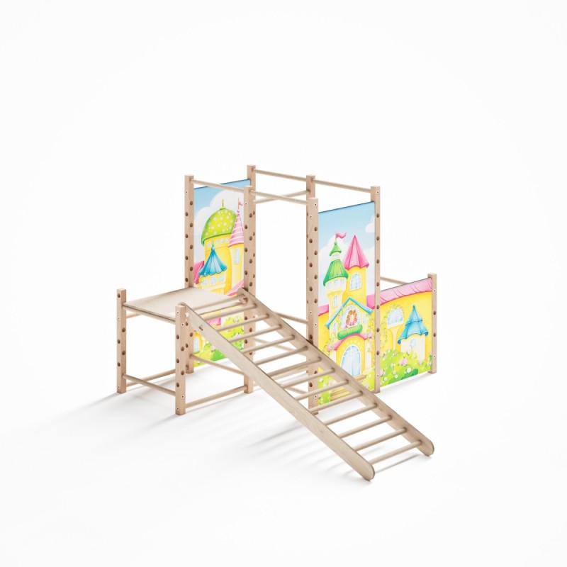 vastupidava konstruktsiooniga naturaalsest materjalist laste ronila mänguväljak